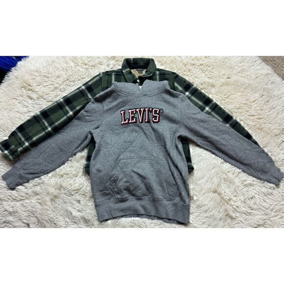 2 piece Boys Size 8 Warm Sweater & Jacket Bundle by Levi’s & Eddie Bauer - Picture 1 of 13